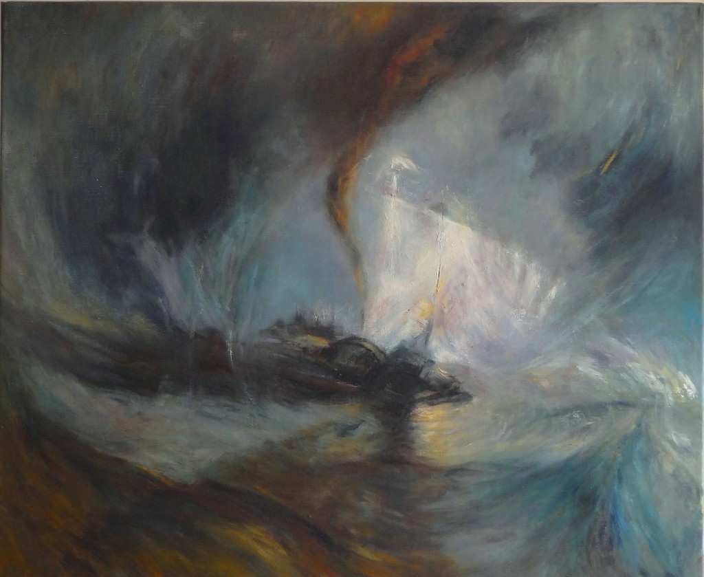 Copie tabbleau de Turner "Tempête de neige" Huile sur toile 65 x 54 cm